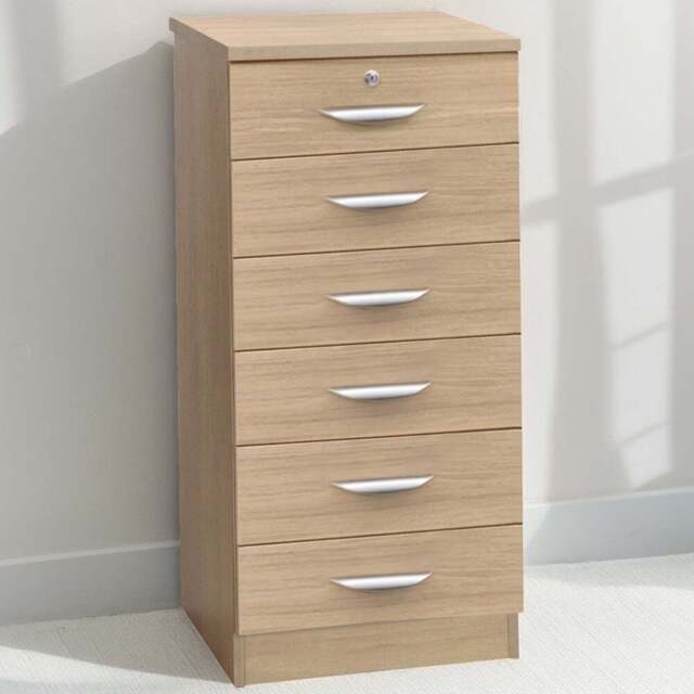 R White Cabinets 6 Drawer Brown Chest of Drawers - Wilko - image 1