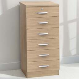 R White Cabinets 6 Drawer Brown Chest of Drawers - Wilko - thumbnail 1