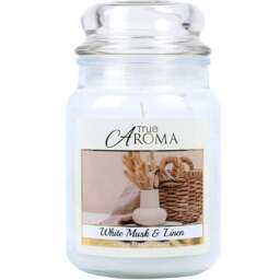 True Aroma White Musk and Linen Large Mason Jar Scented Candle - Size: 9 x 16 x 9 kg - Wilko - thumbnail 1