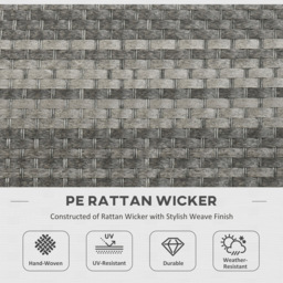 Outsunny 9 Seater Grey Rattan Sofa Lounge Set with 50000 BTU Burner Table - Wilko - thumbnail 5