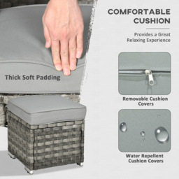 Outsunny 9 Seater Grey Rattan Sofa Lounge Set with 50000 BTU Burner Table - Wilko - thumbnail 6