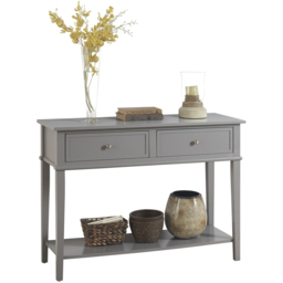 Dorel Franklin 2 Drawer Single Shelf Grey Console Table - Size: 76 x 104 x 40cm - Wilko - thumbnail 6