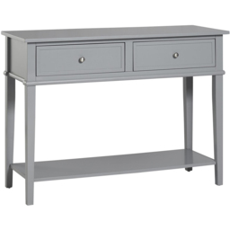 Dorel Franklin 2 Drawer Single Shelf Grey Console Table - Size: 76 x 104 x 40cm - Wilko - thumbnail 3
