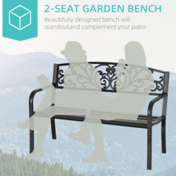 Outsunny 2 Seater Black Metal Garden Bench - Wilko - thumbnail 6