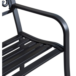 Outsunny 2 Seater Black Metal Garden Bench - Wilko - thumbnail 5