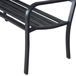Outsunny 2 Seater Black Metal Garden Bench - Wilko - thumbnail 4