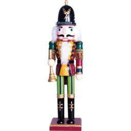 St Helens Multicolour Christmas Nutcracker with Bugle - Size: 7 x 7 x 30cm - Wilko