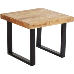Home Source Cortez Mango Wood Rectangular Small Coffee Table with Iron Legs - Size: 45 x 55 x 55cm - Brown - Wilko - thumbnail 3