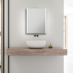 Sorrelis Boreal Single Door Tunable LED Mirror Cabinet 70 x 55cm - Size: 70 x 55 x 13cm - Black - Wilko - thumbnail 5