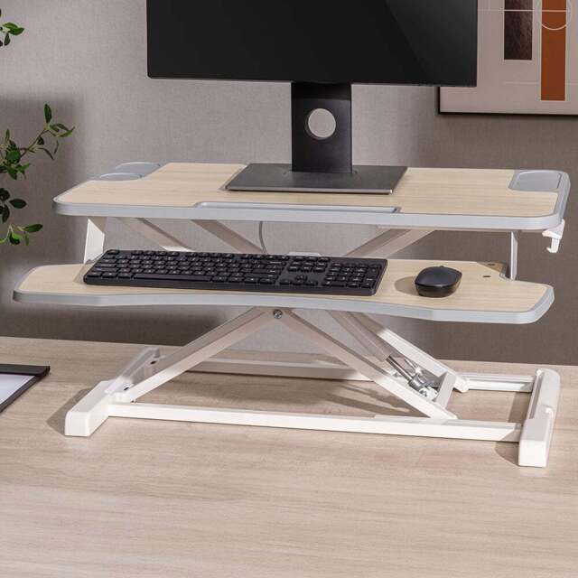 Properav 2 Tier White Stand Up Desk - Size: 11 x 80 x 40cm - Wilko - image 1
