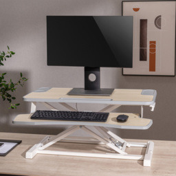 Properav 2 Tier White Stand Up Desk - Size: 11 x 80 x 40cm - Wilko - thumbnail 4