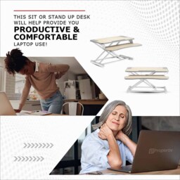 Properav 2 Tier White Stand Up Desk - Size: 11 x 80 x 40cm - Wilko - thumbnail 6