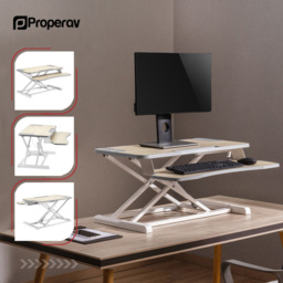Properav 2 Tier White Stand Up Desk - Size: 11 x 80 x 40cm - Wilko - thumbnail 5