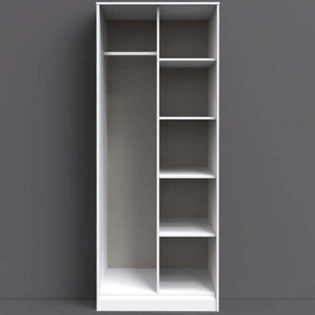 Crowndale Diamond Ready Assembled Matt Indigo and White Tall Open Wardrobe - Size: Doorless - Wilko - image 1