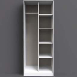 Crowndale Diamond Ready Assembled Matt Indigo and White Tall Open Wardrobe - Size: Doorless - Wilko - thumbnail 1