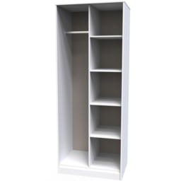Crowndale Diamond Ready Assembled Matt Indigo and White Tall Open Wardrobe - Size: Doorless - Wilko - thumbnail 4