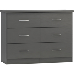 Seconique Nevada 6 Drawer 3D Effect Grey Chest of Drawers - Wilko - thumbnail 3