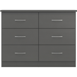 Seconique Nevada 6 Drawer 3D Effect Grey Chest of Drawers - Wilko - thumbnail 4