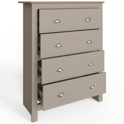 GFW Lancaster Grey 4 Piece Bedroom Furniture Set - Wilko - thumbnail 4