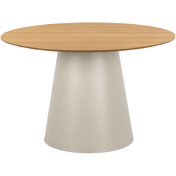 Florence Soli Oak and Grey Round Dining Table 120 x 75cm - Size: 4 Seater - Multi - Furniture To Go - Wilko - thumbnail 4