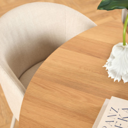 Florence Soli Oak and Grey Round Dining Table 120 x 75cm - Size: 4 Seater - Multi - Furniture To Go - Wilko - thumbnail 6