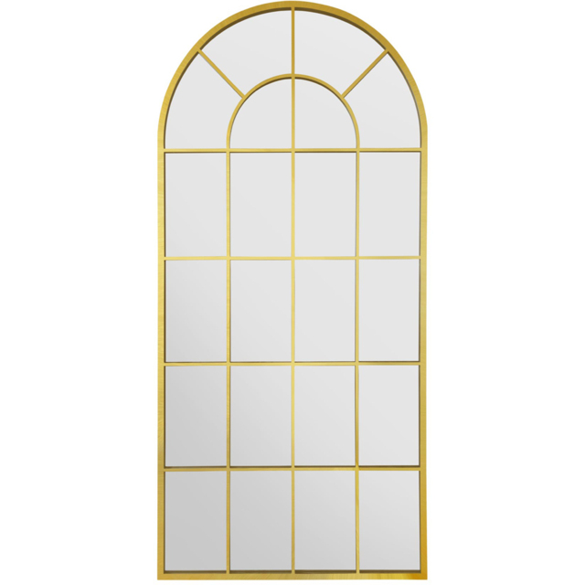 MirrorOutlet The Arcus Gold Framed Arched Leaner and Wall Garden Mirror 180 x 85cm - Size: 180 x 85 x 3cm - Wilko - image 1