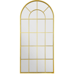 MirrorOutlet The Arcus Gold Framed Arched Leaner and Wall Garden Mirror 180 x 85cm - Size: 180 x 85 x 3cm - Wilko - thumbnail 1
