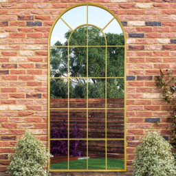 MirrorOutlet The Arcus Gold Framed Arched Leaner and Wall Garden Mirror 180 x 85cm - Size: 180 x 85 x 3cm - Wilko - thumbnail 3