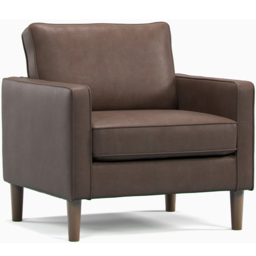 Bexhill 6 Seater Brown Faux Leather Sofa Suite - Wilko - thumbnail 5