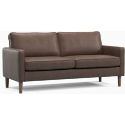 Bexhill 6 Seater Brown Faux Leather Sofa Suite - Wilko - thumbnail 4