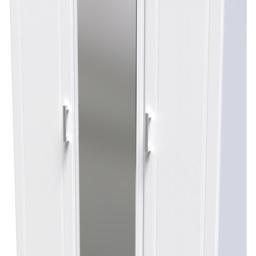Crowndale Kent 3 Door White Ash and Modern Oak Mirror Wardrobe - Wilko - thumbnail 6