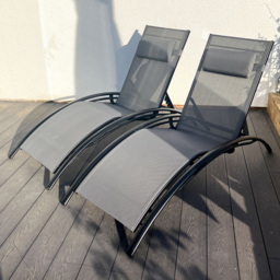Outdoor Living Bali Set of 2 Grey Sun Loungers - Size: 1 Seater - Wilko - thumbnail 1