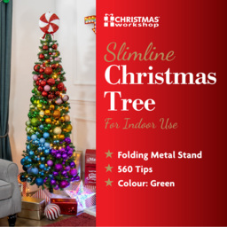 The Christmas Workshop Green Slim Line Christmas Tree 6ft - Wilko - thumbnail 7