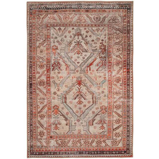 Kukoon Vintage Distressed Neutral Terracotta Beige Washable Rug 80 x 150cm - Orange - Wilko - image 1