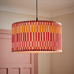 ValueLights Rae Multicolour Stripe Pleated Large Drum Ceiling Lamp Shade - Size: 25 x 45 x 45cm - Wilko - thumbnail 4