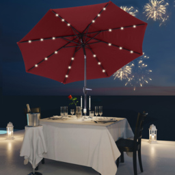 Outsunny Red 24 LED Crank and Tilt Parasol 2.75m - Size: 2.75 x 2.75 x 2.33cm - Wilko - thumbnail 3