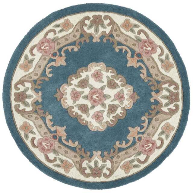 Origins Shensi Blue Wool Round Rug 120cm - Size: 120 x 120cm - Origins Rugs - Wilko - image 1