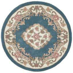 Origins Shensi Blue Wool Round Rug 120cm - Size: 120 x 120cm - Origins Rugs - Wilko - thumbnail 1