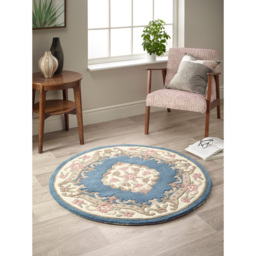 Origins Shensi Blue Wool Round Rug 120cm - Size: 120 x 120cm - Origins Rugs - Wilko - thumbnail 3