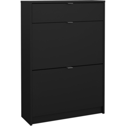 Florence 2 Door Single Drawer Matt Black Shoe Cabinet - Furniture To Go - Wilko - thumbnail 4