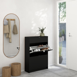 Florence 2 Door Single Drawer Matt Black Shoe Cabinet - Furniture To Go - Wilko - thumbnail 7