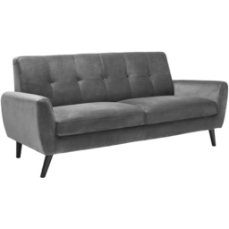 Julian Bowen Monza 3 Seater Dark Grey Velvet Sofa - Wilko - thumbnail 3