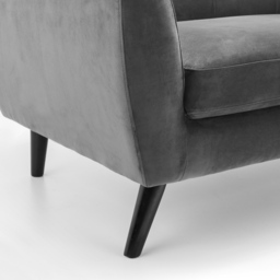Julian Bowen Monza 3 Seater Dark Grey Velvet Sofa - Wilko - thumbnail 6