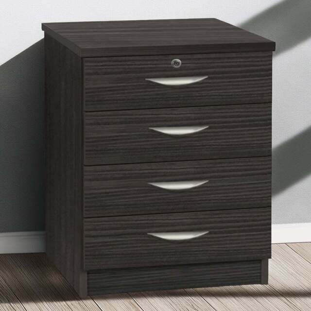 R White Cabinets 4 Drawer Black Chest of Drawers - Wilko - image 1