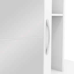 Seconique Nevada Single Door 2 Drawer Gloss White Mirror Open Shelf Wardrobe - Size: Single Door, 2 Drawer - Wilko - thumbnail 3