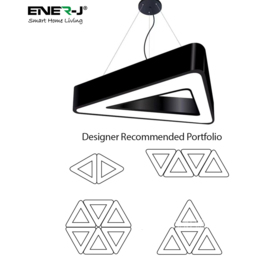 ENER-J Cool White LED 36W 6500K Hollow Triangle Geometric Pendant Light - Size: 80 x 10 x 5cm - ENERJ - Wilko - thumbnail 5