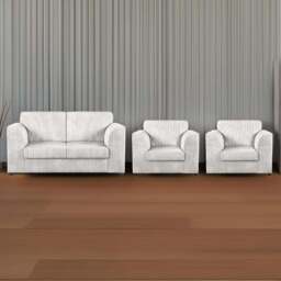 Luxor 4 Seater Silver Jumbo Cord Full Back Sofa Suite - Wilko