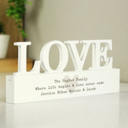 Personalised Memento Personalised Free Text Heart Wooden Love Ornament - Size: 2 x 1 x 0.2cm - White - Wilko - thumbnail 4