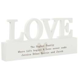 Personalised Memento Personalised Free Text Heart Wooden Love Ornament - Size: 2 x 1 x 0.2cm - White - Wilko - thumbnail 1