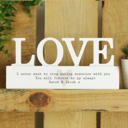 Personalised Memento Personalised Free Text Heart Wooden Love Ornament - Size: 2 x 1 x 0.2cm - White - Wilko - thumbnail 3